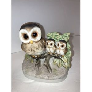 Vintage Home Co Owl Family Ceramic 4" Figurine